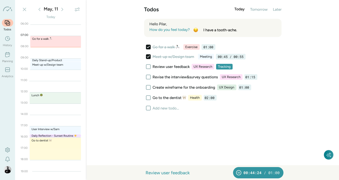screenshot of BeforeSunset AI